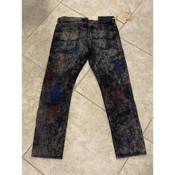 Denim & Supply Ralph Lauren Distressed Raw Black Slim Jeans 32W/30L NEW PAINT - Picture 2 of 5